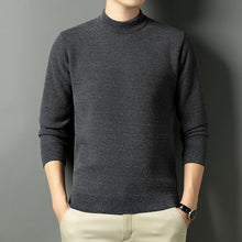 Load image into Gallery viewer, Men Autumn Winter New Solid Color Mock Neck Fleece Sweater