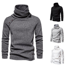 Load image into Gallery viewer, Men's Ribbed Knit Zipper Plain Stand Collar Pullover Sweater