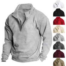 Load image into Gallery viewer, Men's Stand collar Sweatshirt Pullover Tops Fleece Half Zip Plain Sports