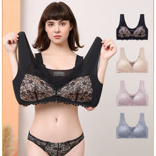 Load image into Gallery viewer, Button-Front Latex Cup Push-up Lace Bra