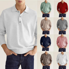 Load image into Gallery viewer, Men's Solid Color Long Sleeve Polo Shirt
