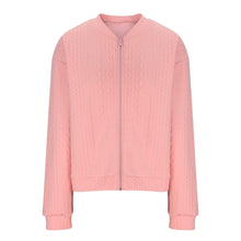 Load image into Gallery viewer, Casual Jacket For Women Fall Winter V-Neck Solid Color Cable Knitted Coat Zipper Long Sleeve Loose Sweatshirt