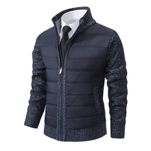 Load image into Gallery viewer, Men's CardiganFashion Patchwork knitted Zipper Stand Collar Thick Jackets