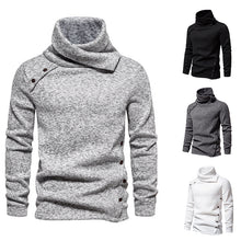 Load image into Gallery viewer, Men's Ribbed Knit Zipper Plain Stand Collar Pullover Sweater