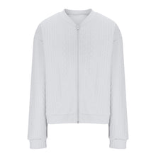 Load image into Gallery viewer, Casual Jacket For Women Fall Winter V-Neck Solid Color Cable Knitted Coat Zipper Long Sleeve Loose Sweatshirt