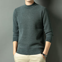 Load image into Gallery viewer, Men Autumn Winter New Solid Color Mock Neck Fleece Sweater
