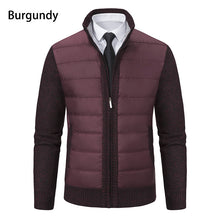 Load image into Gallery viewer, Men's CardiganFashion Patchwork knitted Zipper Stand Collar Thick Jackets