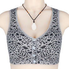 Load image into Gallery viewer, Leopard print soft cotton button-front bra
