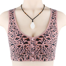 Load image into Gallery viewer, Leopard print soft cotton button-front bra