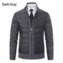 Load image into Gallery viewer, Men's CardiganFashion Patchwork knitted Zipper Stand Collar Thick Jackets