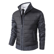Load image into Gallery viewer, Men's CardiganFashion Patchwork knitted Zipper Stand Collar Thick Jackets