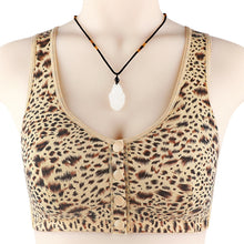Load image into Gallery viewer, Leopard print soft cotton button-front bra