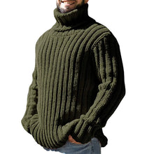 Load image into Gallery viewer, Mens Sweaters Turtleneck Cable Knitted Pullover