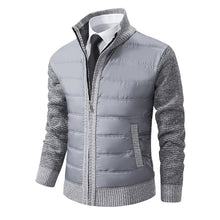 Load image into Gallery viewer, Men's CardiganFashion Patchwork knitted Zipper Stand Collar Thick Jackets