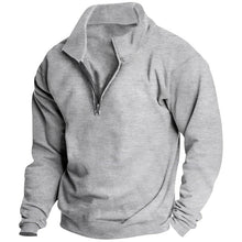 Load image into Gallery viewer, Men's Stand collar Sweatshirt Pullover Tops Fleece Half Zip Plain Sports