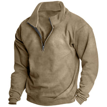 Load image into Gallery viewer, Men's Stand collar Sweatshirt Pullover Tops Fleece Half Zip Plain Sports