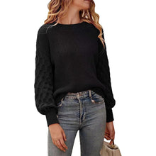 Load image into Gallery viewer, Women's Pullover Crew Neck Sweater Casual Long Sleeve Loose Chunky Knit Jumper Blouse Tops