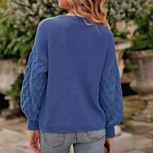 Load image into Gallery viewer, Women's Pullover Crew Neck Sweater Casual Long Sleeve Loose Chunky Knit Jumper Blouse Tops