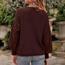 Load image into Gallery viewer, Women's Pullover Crew Neck Sweater Casual Long Sleeve Loose Chunky Knit Jumper Blouse Tops