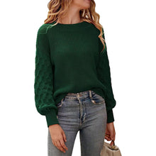 Load image into Gallery viewer, Women's Pullover Crew Neck Sweater Casual Long Sleeve Loose Chunky Knit Jumper Blouse Tops