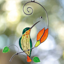 Load image into Gallery viewer, Hummingbird Stained Glass Window Hangings
