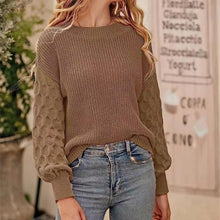 Load image into Gallery viewer, Women's Pullover Crew Neck Sweater Casual Long Sleeve Loose Chunky Knit Jumper Blouse Tops