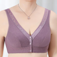 Load image into Gallery viewer, Zip Front Lace Push Up No Wire Bra