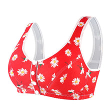 Load image into Gallery viewer, Women's wide shoulder strap front button printed underwear
