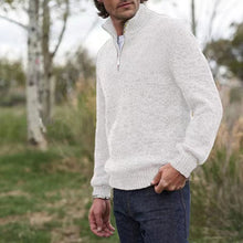 Load image into Gallery viewer, Mens Soft Wool Knit Half Zip Funnel Neck Jumper Sweater Top