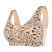 Load image into Gallery viewer, Leopard print soft cotton button-front bra