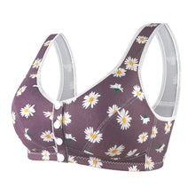 Load image into Gallery viewer, Women's wide shoulder strap front button printed underwear