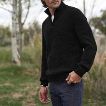 Load image into Gallery viewer, Mens Soft Wool Knit Half Zip Funnel Neck Jumper Sweater Top