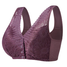 Load image into Gallery viewer, Ladies Soft Cotton Lace Front Button Bra