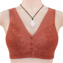 Load image into Gallery viewer, Ladies Soft Cotton Lace Front Button Bra
