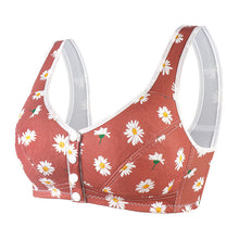 Load image into Gallery viewer, Women's wide shoulder strap front button printed underwear