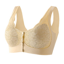 Load image into Gallery viewer, Front Button Push up Large Size Lace Beautiful Back No Wire Bra