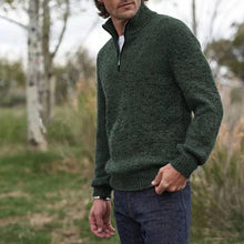 Load image into Gallery viewer, Mens Soft Wool Knit Half Zip Funnel Neck Jumper Sweater Top