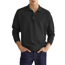 Load image into Gallery viewer, Men's Solid Color Long Sleeve Polo Shirt