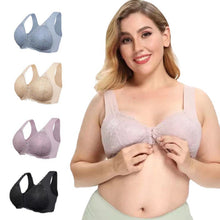 Load image into Gallery viewer, Women's Plus Size Lace Wide Straps Wireless Bra Front Closure Push Up Bras