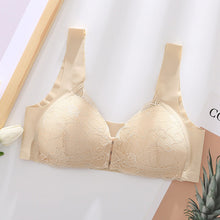 Load image into Gallery viewer, Women's Plus Size Lace Wide Straps Wireless Bra Front Closure Push Up Bras