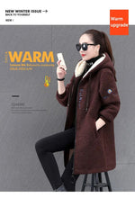 Load image into Gallery viewer, Casualmente largo, acolchoado e com casaco espesso de comprimento médio