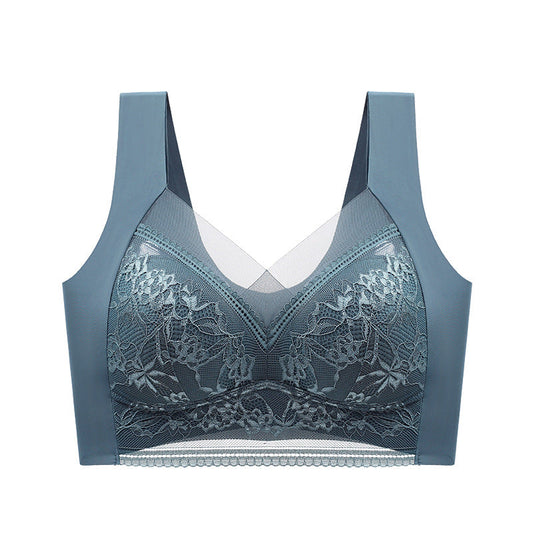 New lace wrap chest gather no steel ring bra