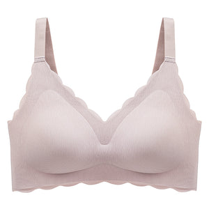Women's Summer Thin No Steel Ring Underwear Gathered Seamless Full-Coverage T-Shirt Bra