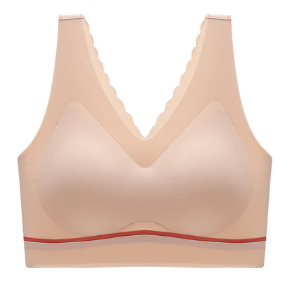 Women's seamless push-up latex deep V comfortable bra
