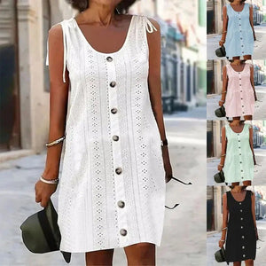 Envío gratis🔥Vestido sexy casual de cuello en U de color sólido para mujer - España Success - España