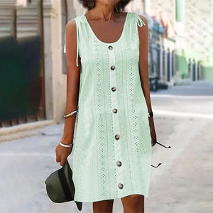 Envío gratis🔥Vestido sexy casual de cuello en U de color sólido para mujer - España Success - España