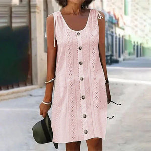 Envío gratis🔥Vestido sexy casual de cuello en U de color sólido para mujer - España Success - España