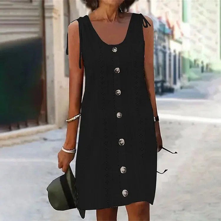 Envío gratis🔥Vestido sexy casual de cuello en U de color sólido para mujer - España Success - España