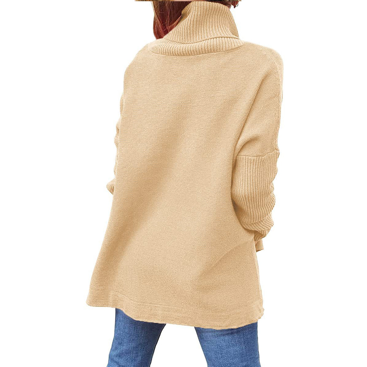 Soft Cotton Stand Collar Large Size Long Sleeve Tops Ladies Jumper Loose Tunic Casual T-Shirts