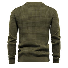 Load image into Gallery viewer, Mens Autumn And Winter Casual Loose Knitted Checkered Round Neck Hatless Versatile Long Sleeve Sweater
